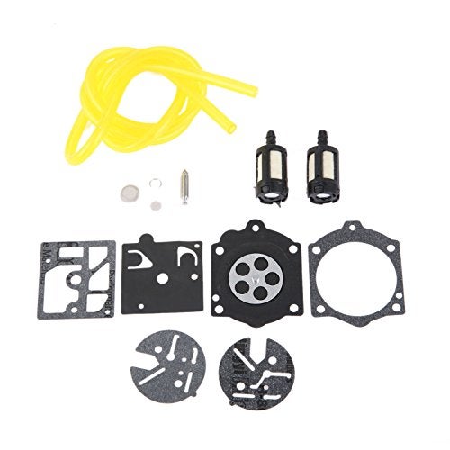 Hicello K10-HDC Carburetor Repair Kit Compatible with Homelite XL 2 & Super 2 Replacement for Walbro HDC Carb, with Diaphragm Fuel Filter Fuel Line Chainsaw Trimmer Spare Parts - Image 1