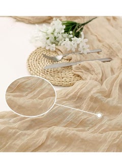 OAGA Cheesecloth Table Runner, 90 x 400 cm Boho Gauze Table Decor, Translucent Tablecloth for Wedding Reception Bridal Shower Party Decoration Table Centerpiece  - Image 5