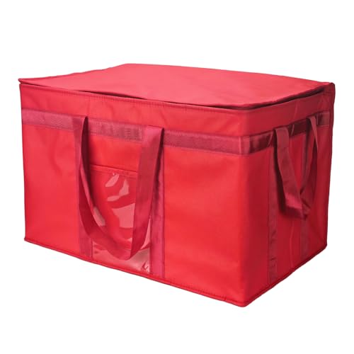 Yalin XXXL Large Insulated Cooler Bag, Styrofoam Cooler of Keep Food Hot or Cold, Reusable Double Zipper Food Delivery Bag for Grocery Shopping, 23" W x 15" H x 14" D (Red, 3XL) - Image 1