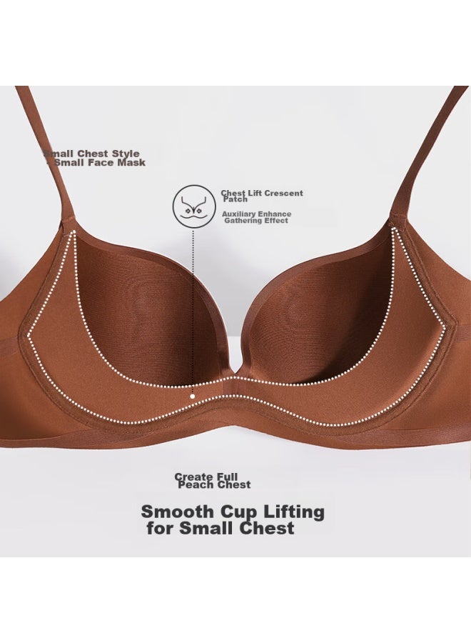 Aimer Women's Underwear, Smooth And Seamless, Push-up Bra For Small Am11a322 Oatmeal Contrasting Milk B75 - Image 2