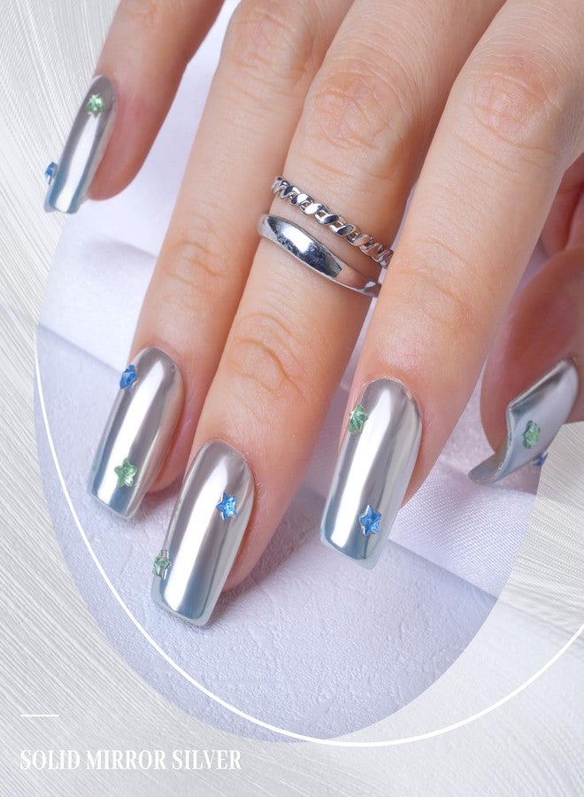 Pretty Diva Silver Chrome Nail Powder Palette- Mirror Silver Chrome Powders for Nails, Solid Metallic Nails Chrome Powder Manicure Pigment Palette - Image 4