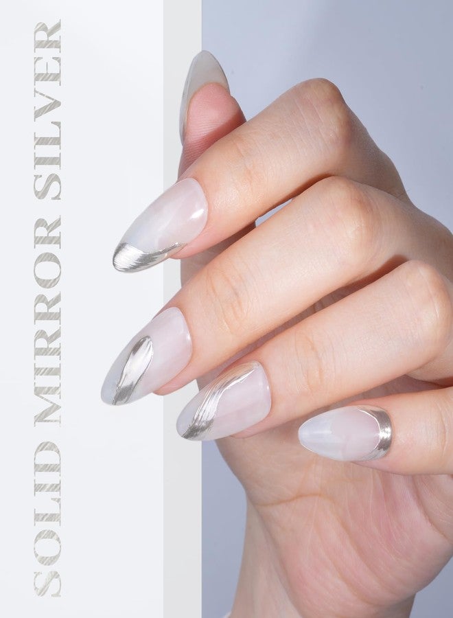 Pretty Diva Silver Chrome Nail Powder Palette- Mirror Silver Chrome Powders for Nails, Solid Metallic Nails Chrome Powder Manicure Pigment Palette - Image 2