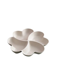 LDQ 1 pcs,Heart-Shaped Party Snack Service Tray,Appetizer Plate,Snack Bowl,Divided Snack Bowl Tray Nut, Candy, Fruit Container,Reuseable,4 Compartments For Household Living Room Coffee Table  - Image 1