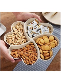 LDQ 1 pcs,Heart-Shaped Party Snack Service Tray,Appetizer Plate,Snack Bowl,Divided Snack Bowl Tray Nut, Candy, Fruit Container,Reuseable,4 Compartments For Household Living Room Coffee Table  - Image 2
