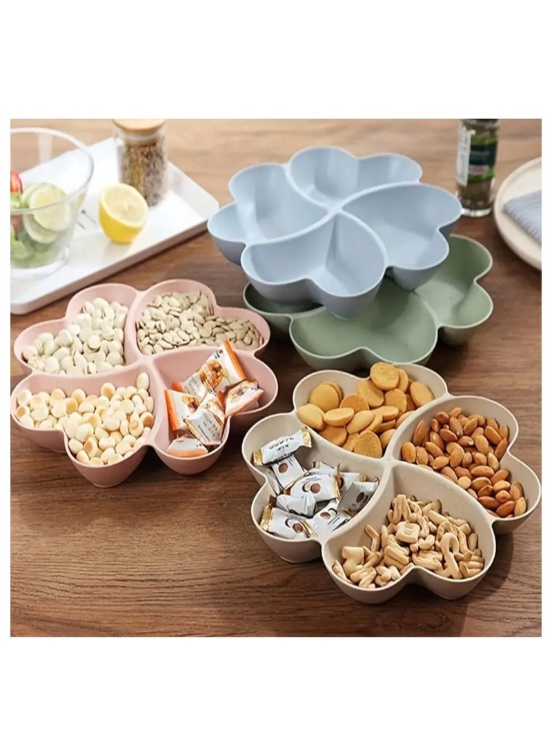 LDQ 1 pcs,Heart-Shaped Party Snack Service Tray,Appetizer Plate,Snack Bowl,Divided Snack Bowl Tray Nut, Candy, Fruit Container,Reuseable,4 Compartments For Household Living Room Coffee Table  - Image 4