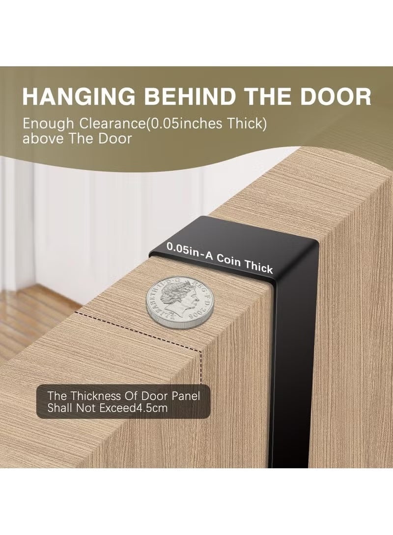 ARNOTEC Over Door Hook Hanger, Heavy Duty Aluminum Over the Door Rack with 6 Dual Hooks, Rust-Resistant Space-Saving Door Organizer for Coats, Towels, Bags, and Robes, No Drilling Installation (Black) - Image 4