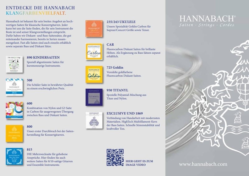 Hannabach سلسلة هاناباخ 652527 815 توتر متوسط خيوط فضية مطلية - Image 2