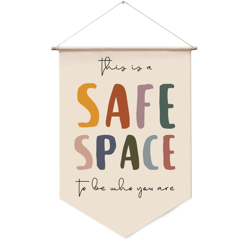 WCDHOR wall decor for safe space, therapy office wall decor, counseling banner, school counselor office wall decor, classroom decor - Image 1