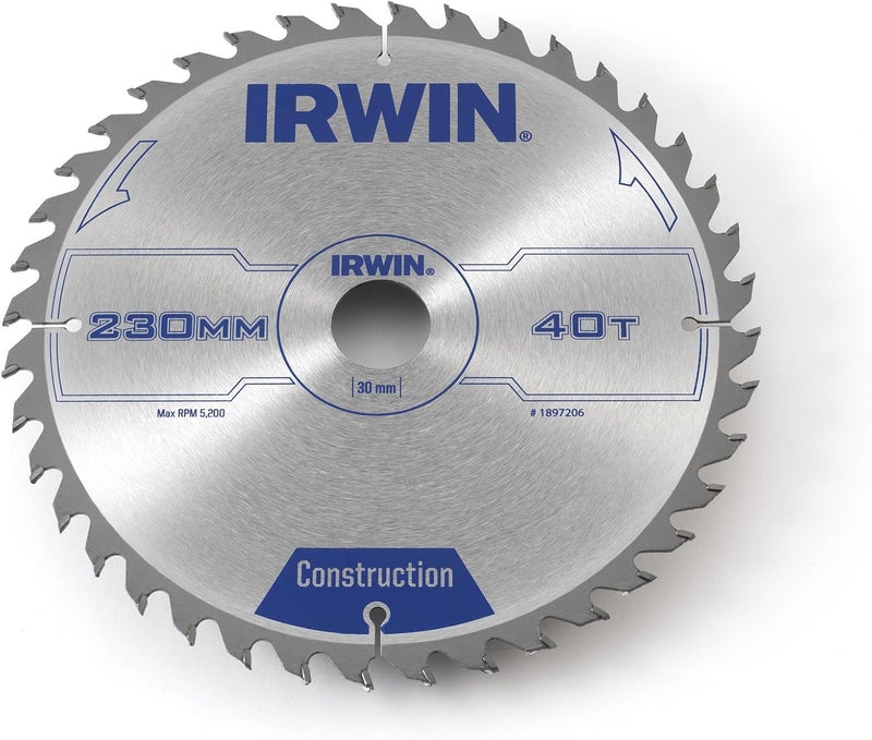IRWIN 230mm Circular Saw Blade with 40 Teeth