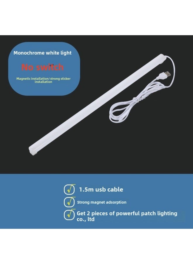 Cool Lamp College Student Dormitory Lamp Led Strip Lamp Eye Protection Study Desk Dormitory Magnetic Adsorption Usb Reading Lamp-Specifications:Monochrome White Light-ordinary Model-Power:20cm-5W  - Image 1