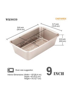 chefmade 9 Inch Rectangle Loaf Pan Non Stick Oblong Bread and Meat Bakeware  - Image 2