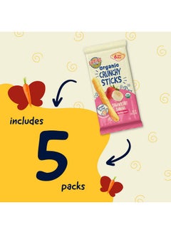 Earth's Best Earth's Best Organic Baby Food, Dissolvable Teething Snack for Babies 6 Months and Older, Strawberry Banana Crunchy Sticks, .56 oz Pack (Pack of 5)  - Image 4