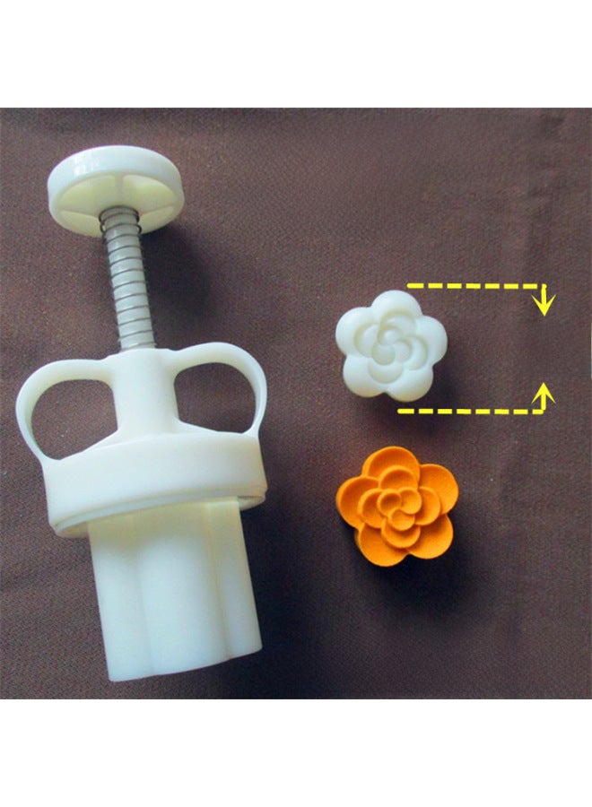 Rose-shaped Mung Bean Ice Mold Adjustable Hand Pressure Mold 20-30g Direct Moon Cake Mold-Specifications:30g 5-petal Flower Mold 6 Pieces - Image 2