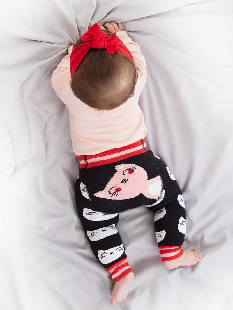 Denokids Cat Baby Girl Body Tights-Pants Set
