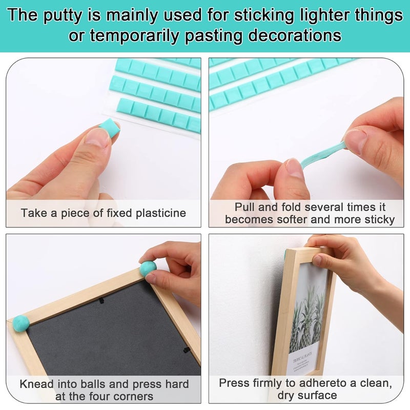 JULBEAR 288 Pcs Sticky Tack Removable Adhesive Poster Mounting Putty, Reusable Wall Safe Tacky Putty for Hanging Pictures and Museum Art Photography - Image 3