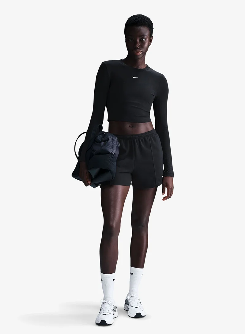 نايكي بلوزة قصيرة محبوكة مريحة