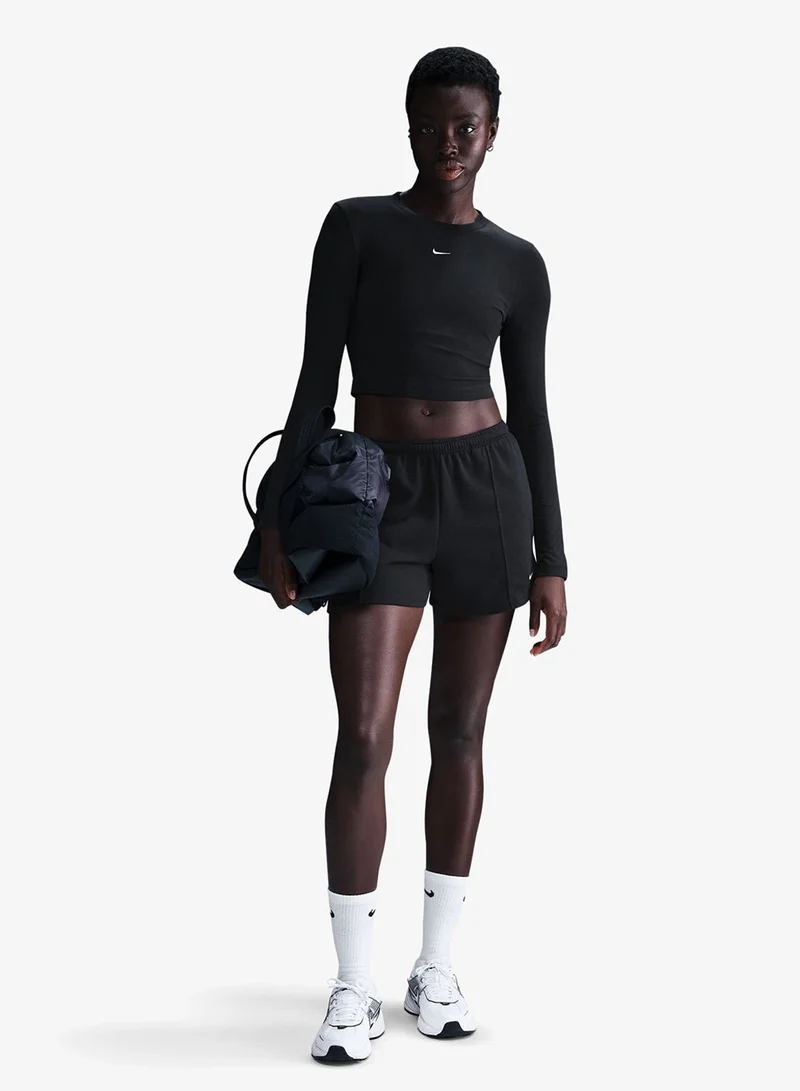 نايكي بلوزة قصيرة محبوكة مريحة