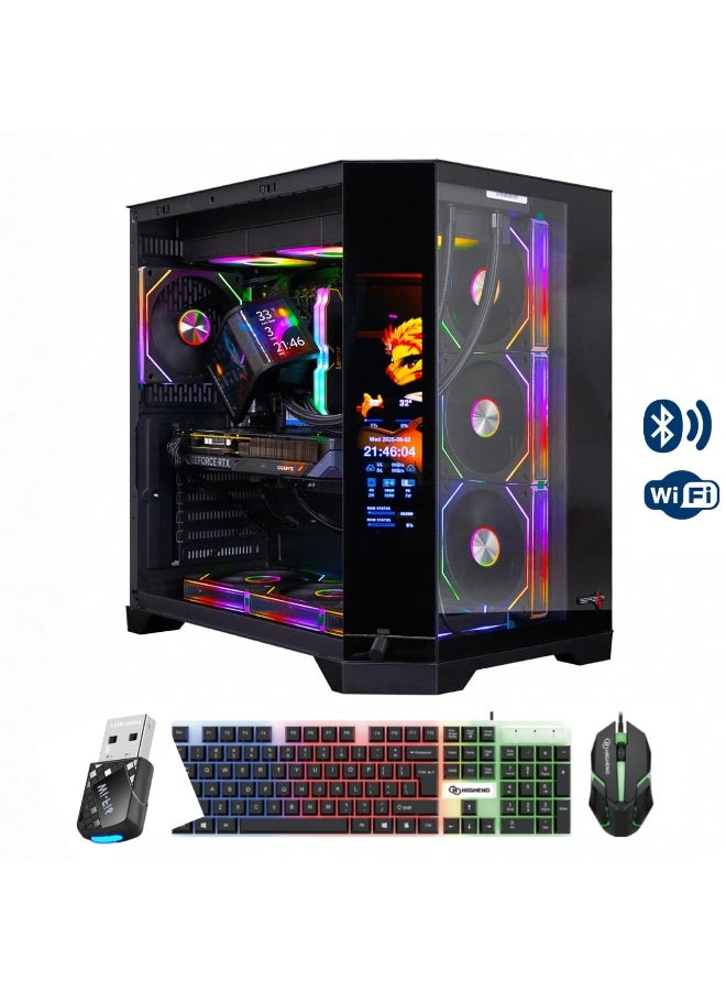 Spear Pc Gaming PRO – Intel Core i5-14400F, RTX 5060 8GB Triple-Fan, 16GB DDR5, 1TB NVMe SSD 3300MB/s, 700W 80+ PSU, 360mm Curved Liquid Cooler, ARGB Case with 7 Fans & Corner Display, Windows 11 Pro Black - Image 1