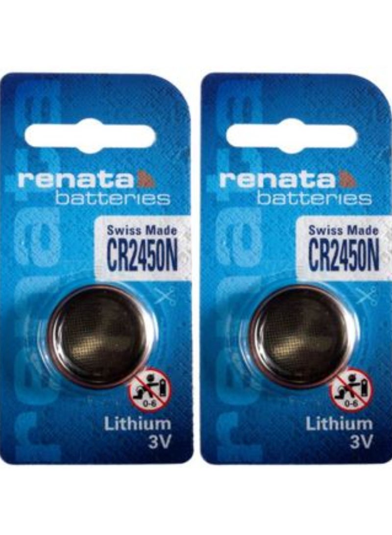 2-Pieces Renata CR2450N Lithium 3V Batteries