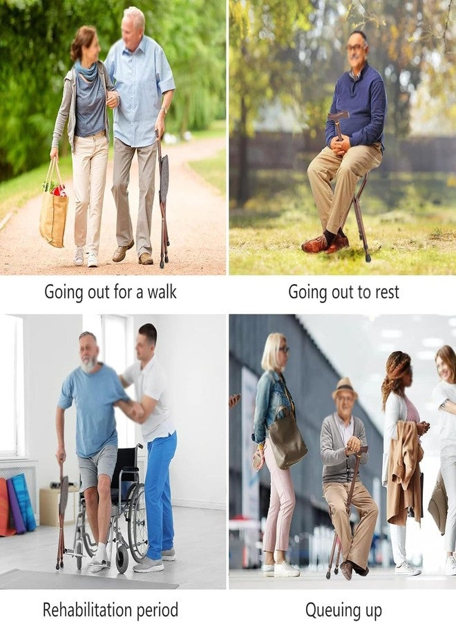 VHG Walking Stick Seniors Elderly Walking Stick with Seat, Aluminum Alloy Folding Canes with Non-Slip Handle, for People Disabilities, Pregnant Women, People Reduced Mobility - Image 5