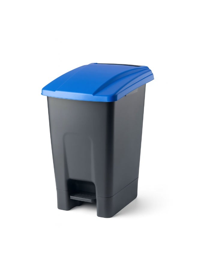 بلانيت سلة مهملات70 لتر بلانيت مع دواسة قدم ومقبض من البلاستيك الصلب المستخدم في المدارس والمستشفيات والجامعات ومراكز التسوق باللون ازرق - Image 1