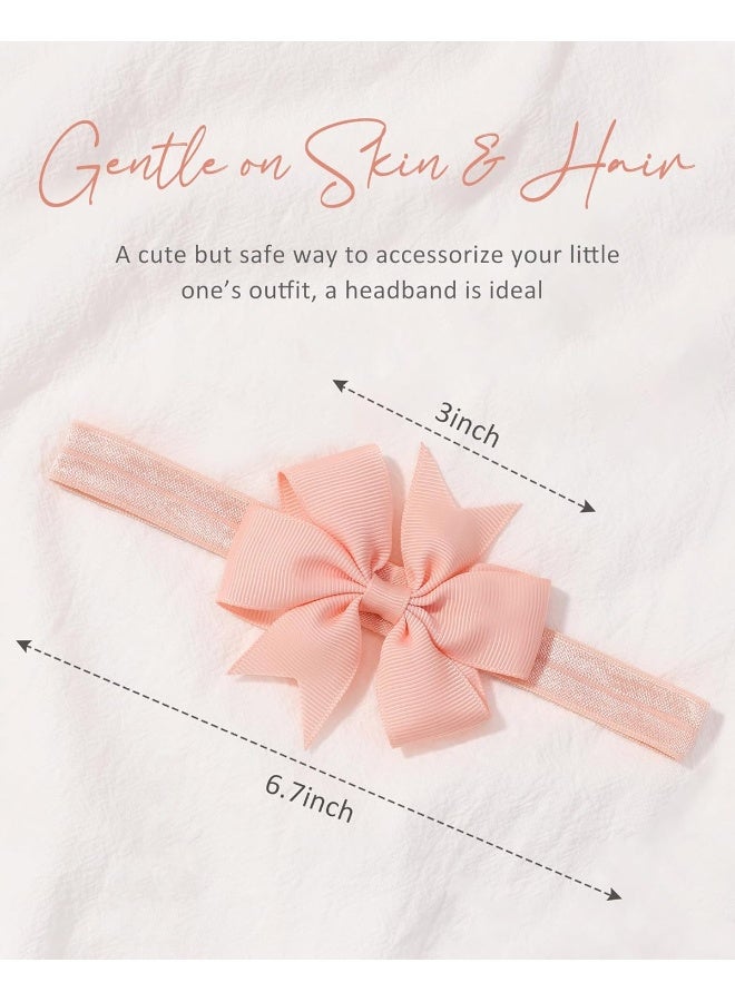 jollybows jollybows 40pcs Baby Girls Grosgrain Ribbon Hair Bows Headbands 3" Hair Band Hair Accessories for Infants Newborn Toddler  - Image 2