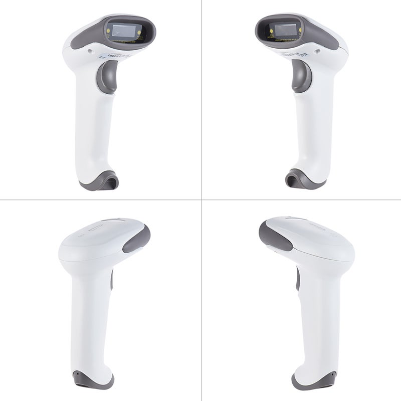 Barcode Scanner: White Plastic Handheld Scanner - High-speed 100 Scans/Sec Decoding 2.4GHz Wireless USB Barcode Scanner for Windows XP 7 8 10 System - Image 5