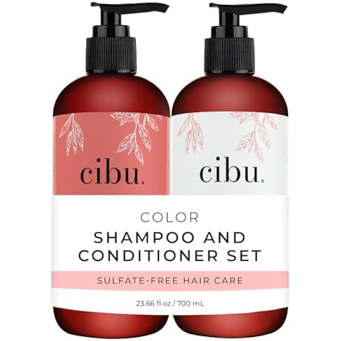 cibu COLOR SHAMPOO AND CONDITIONER BUNDLE FOR DRY, COLOR-TREATED HAIR | GENTLY HYDRATES AND STRENGTHENS STRANDS | PROTECTS COLOR AND REVITALIZES HAIR AND SCALP | FRESH SCENT | 11.83OZ PACK OF 2 - Image 1