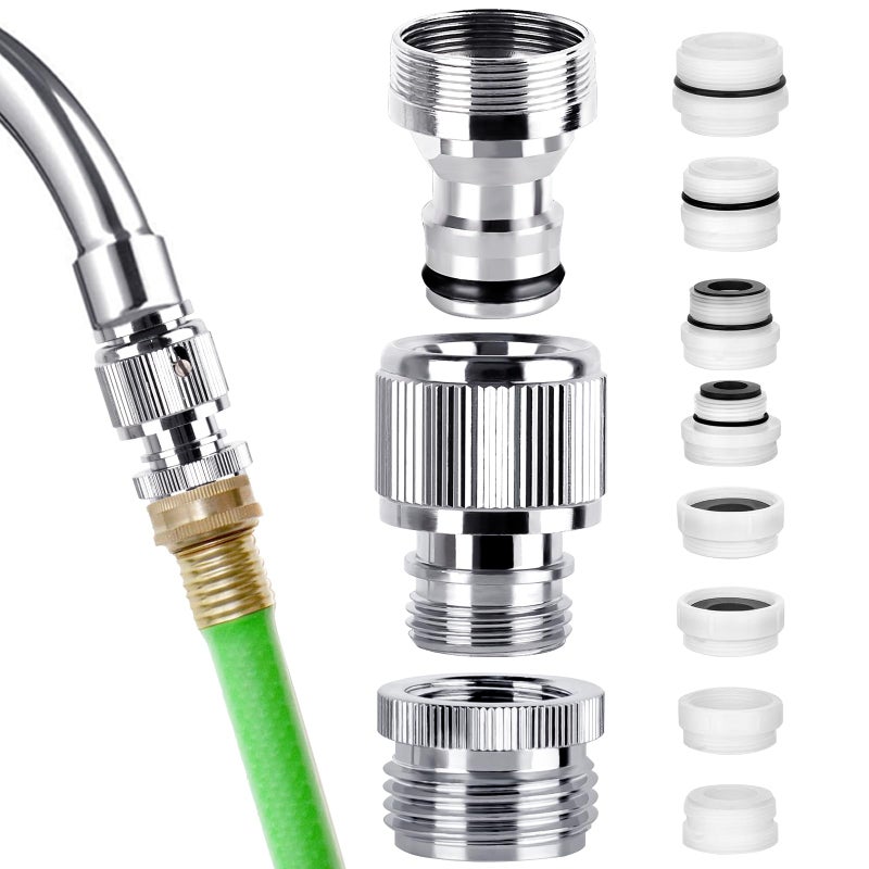 TRESSON Faucet Quick Adapter Connector with Aerator,Sink Faucet to Shower Hose/Garden Hose/Washing machine hose with Multi-Interface Converter - Image 1