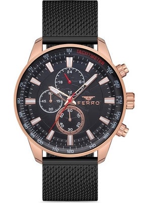 FERRO FM1856C-R Black Strap Men's Wristwatch 