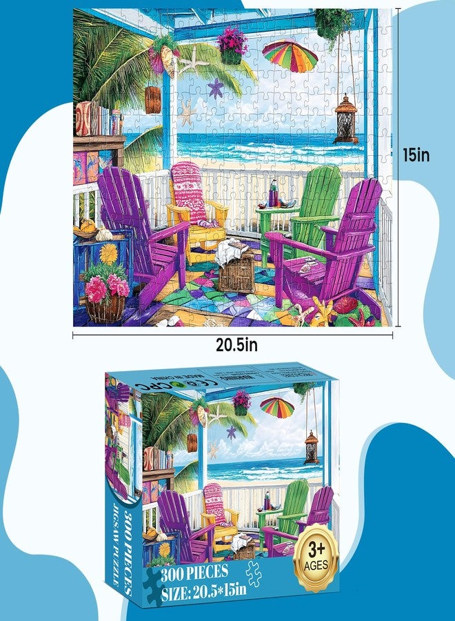 WSCXSC 300 Piece Puzzle for Adults,Jigsaw Puzzles 300 Pieces Seaside Scenery Puzzle for Kids Adult Senior Beach Jigsaw Puzzle for Adults 300 Pieces Challenging Puzzles Family Activity Game Nights Gifts - Image 4
