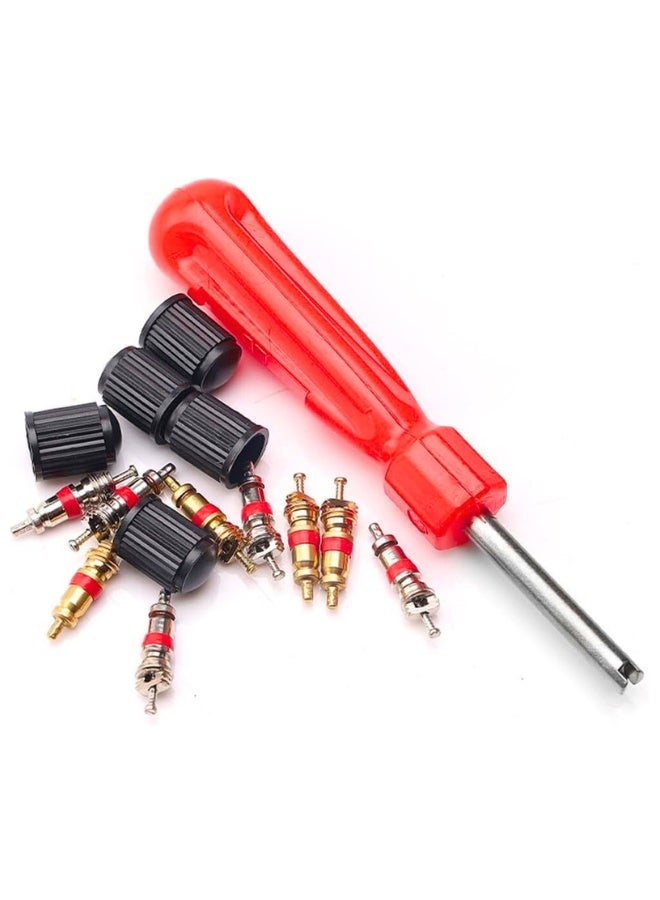 Valve Core Remover With 20Pcs Schrader Valve Cores Dual Single Head Valve Core Remover Tire Repair Tool, Red, Cartool01 - Image 5