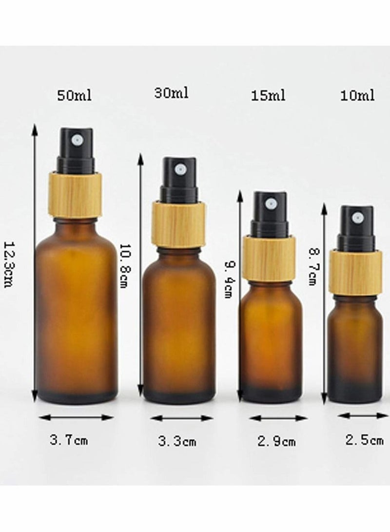 Y&D Amber Frosted Spray Bottles, Fine Mist Sprayer Glass Atomizer Bottles for Essential Oil, Perfume, Aromatherapy, and Cosmetic Liquids, 4pcs 50ml  - Image 3