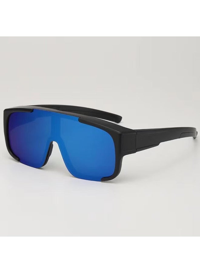 LOVECRAFT Lovecraft Cycling Goggles, Large Frame, Black Frame, Blue Lenses, Prescription Glasses Goggles, Outdoor Windproof Glasses, Protective Eyewear For Men And Women - Image 5