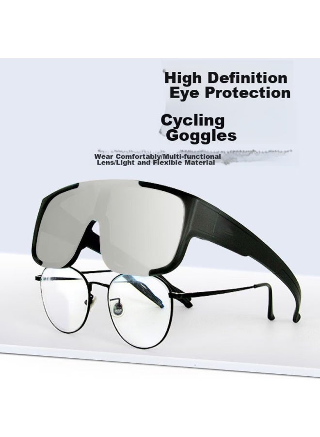 LOVECRAFT Lovecraft Cycling Goggles, Large Frame, Black Frame, Blue Lenses, Prescription Glasses Goggles, Outdoor Windproof Glasses, Protective Eyewear For Men And Women - Image 2