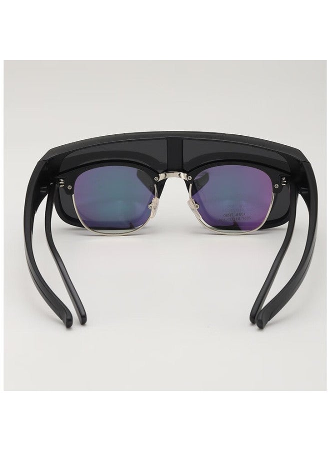 LOVECRAFT Lovecraft Cycling Goggles, Large Frame, Black Frame, Blue Lenses, Prescription Glasses Goggles, Outdoor Windproof Glasses, Protective Eyewear For Men And Women - Image 3