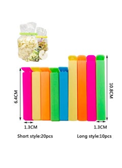GUSGU 30 pcs Plastic Sealing Clips for Food and Snack Bag Colorful Food Fresh Keeping Clips Reusable Chips Bread Bag Clamp Sealer for Kitchen Food Storage and Organization  - Image 2