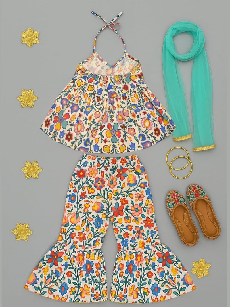 A.T.U.N. (ALL THINGS UBER NICE) Girls Kurti, Sharara and Dupatta Set | Comfortable Ethnic Wear Clothing Set - Image 4