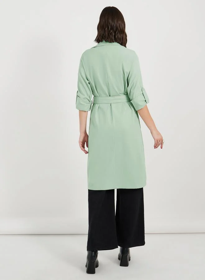Styli Regular Fit Knee Length Trench Coat
