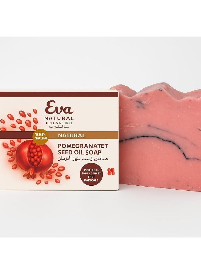 Eva Natural Pomegranate Seed Oil Natural Soap – Handmade – 100g - Image 1