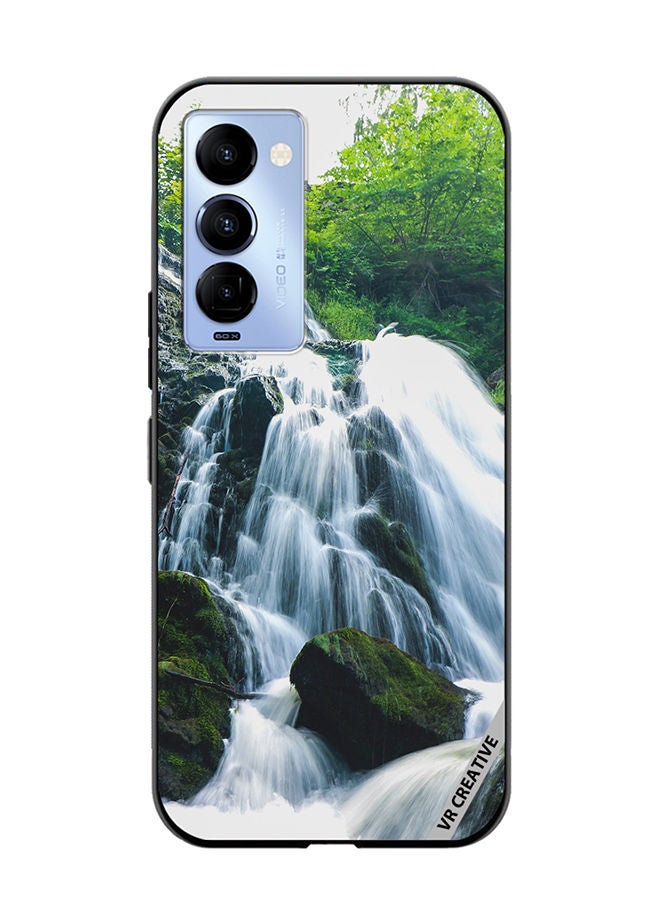 VR CREATIVE Protective Case Cover For Tecno Camon 18/18 P Waterfall Design Multicolour - Image 1