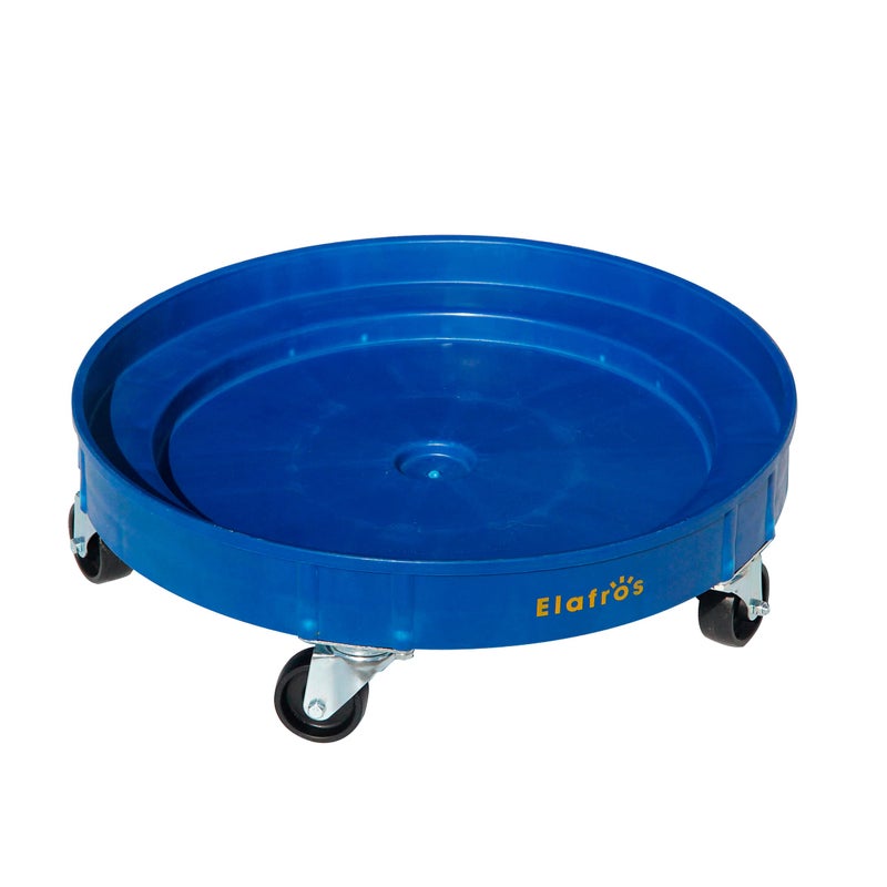 ELAFROS ELAFROS 30 Gallon and 55 Gallon Heavy Duty Plastic Drum Dolly  Durable Plastic Drum Cart 900 lb Capacity Barrel Dolly with 5 Swivel Casters WheelBlue 