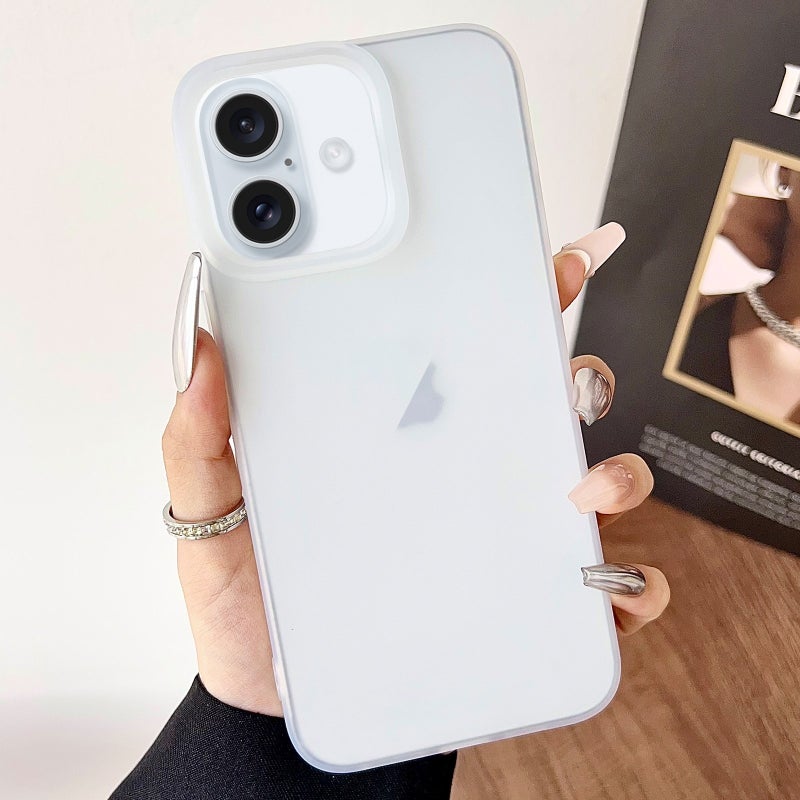 HuHa Protective Cover For iPhone 16 Frosted Translucent TPU Full Coverage Phone Case(White) - Image 1