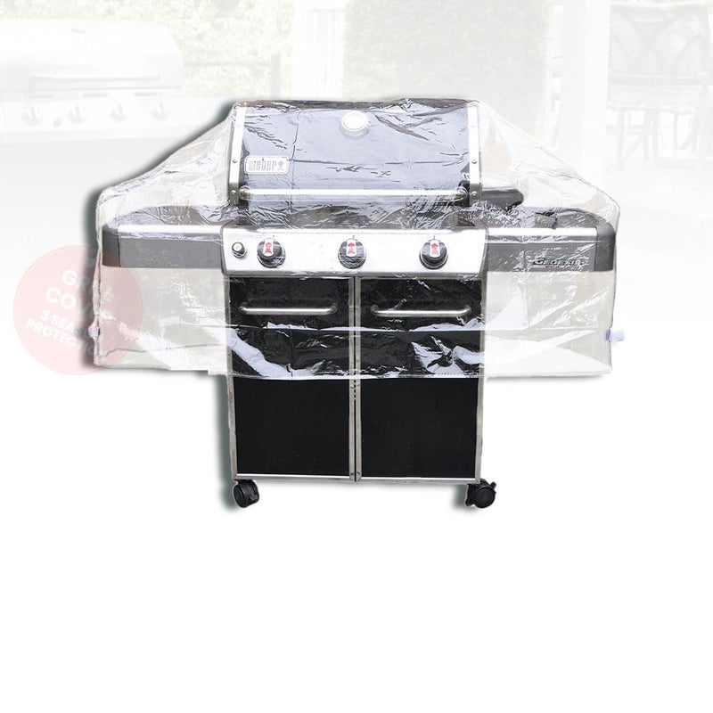 LAMINET Crystal Clear HeavyDuty Waterproof Plastic Outdoor Furniture Cover  60 Inches Gas Grill Cover  3 Season Protection  Keep Rain Snow  Debris Off Premium Protection at Economy Price
