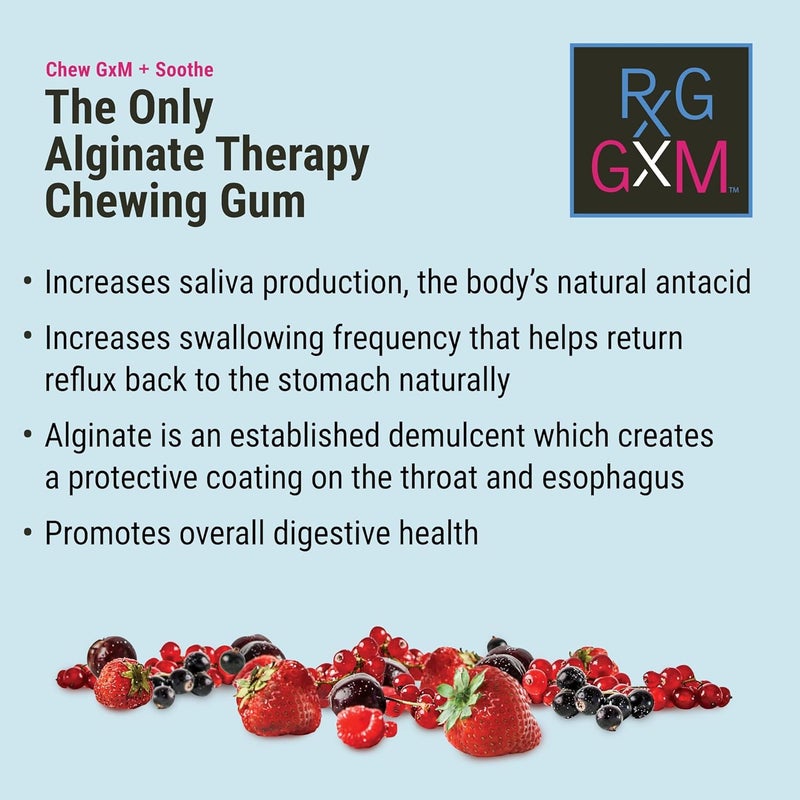 Reflux Gourmet Berry Soothe Gum Alginate Therapy Sodium Bicarbonate Gum for Acid Reflux Oral Cognitive and Digestive Support Natural with Ginger Celeriac and Aloe Sugar Free Gluten Free Vegan - Image 5