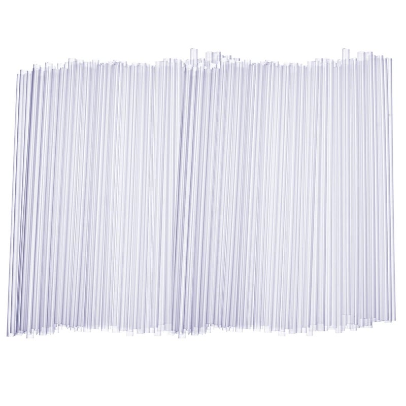Comfy Package [500 Pack] Disposable Plastic Drinking Straws - 7.75" High - Clear - Image 1
