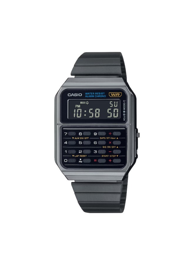 كاسيو ساعة كاسيو CA-500WEGG-1BDF الرقمية الكلاسيكية – بتصميم أسود وذهبي مع آلة حاسبة - Image 1