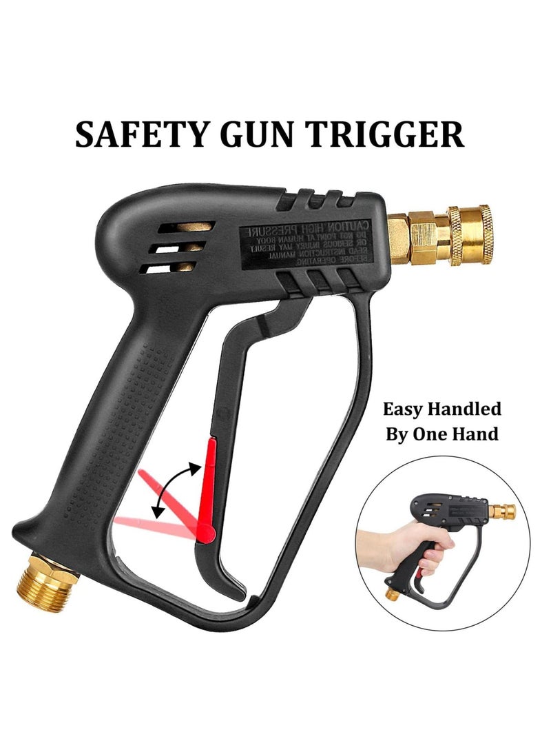 مسدس غسالة تعمل بالضغط 4000 باوند لكل انش مربع ب5 فوهات رش قابلة للتبديل، مسدس غسيل نفاث بوصلة سريعة 1/4 انش ووصلة M22 - Image 3