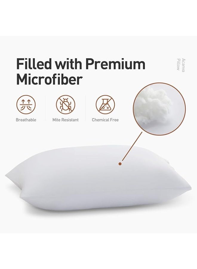 Bed Pillows 2 Pack Hotel Collection Luxury Soft Inserts for Sleeping - Breathable & Comfortable for Stomach Back Sleepers, Standard - Image 2