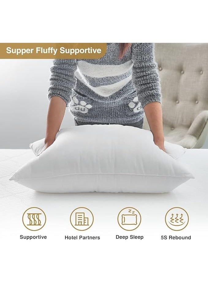 Bed Pillows 2 Pack Hotel Collection Luxury Soft Inserts for Sleeping - Breathable & Comfortable for Stomach Back Sleepers, Standard - Image 4